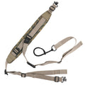 Bretelle carabine camouflage avec boucle supplémentaire et attaches de grenadière, posée à plat